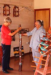 Aboriginal artworks at the Cherbourg Tourist Centre