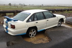 Driver Hurt In Washout