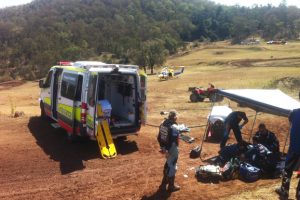 Choppers Fly Out Injured Riders