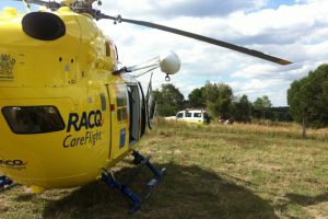 Rider Airlifted After Crash
