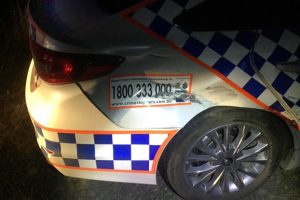 Police Car Rammed By Ute