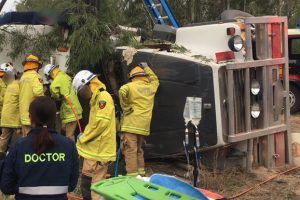 Driver Trapped For Six Hours