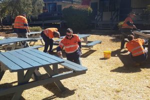 Workers Spruce Up Youth Park
