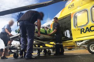 Motorbike Rider Airlifted
