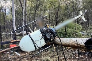 Pilot Escapes Crashed Chopper