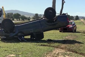 Teen Unhurt As Ute Flips