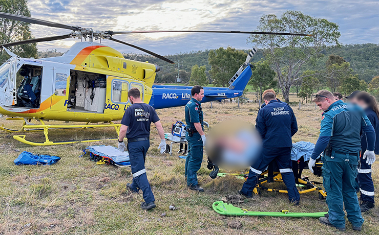 Motorbike Rider Airlifted