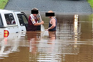 Two Rescued From Floodwaters