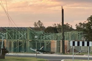Truck Snaps Electricity Pole