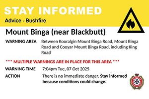 Mt Binga Bushfire: Stay Informed