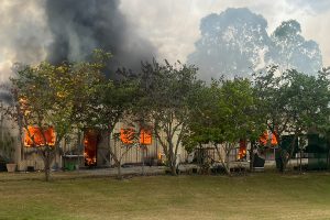Large Fire Destroys Shed