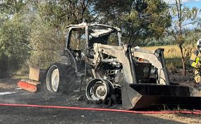 Tractor Destroyed In Fire