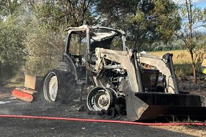 Tractor Destroyed In Fire