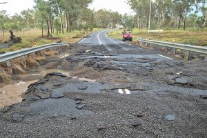 Road Damage Appears As Rain Stops