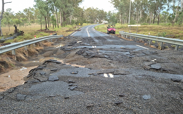 Road Damage Appears As Rain Stops